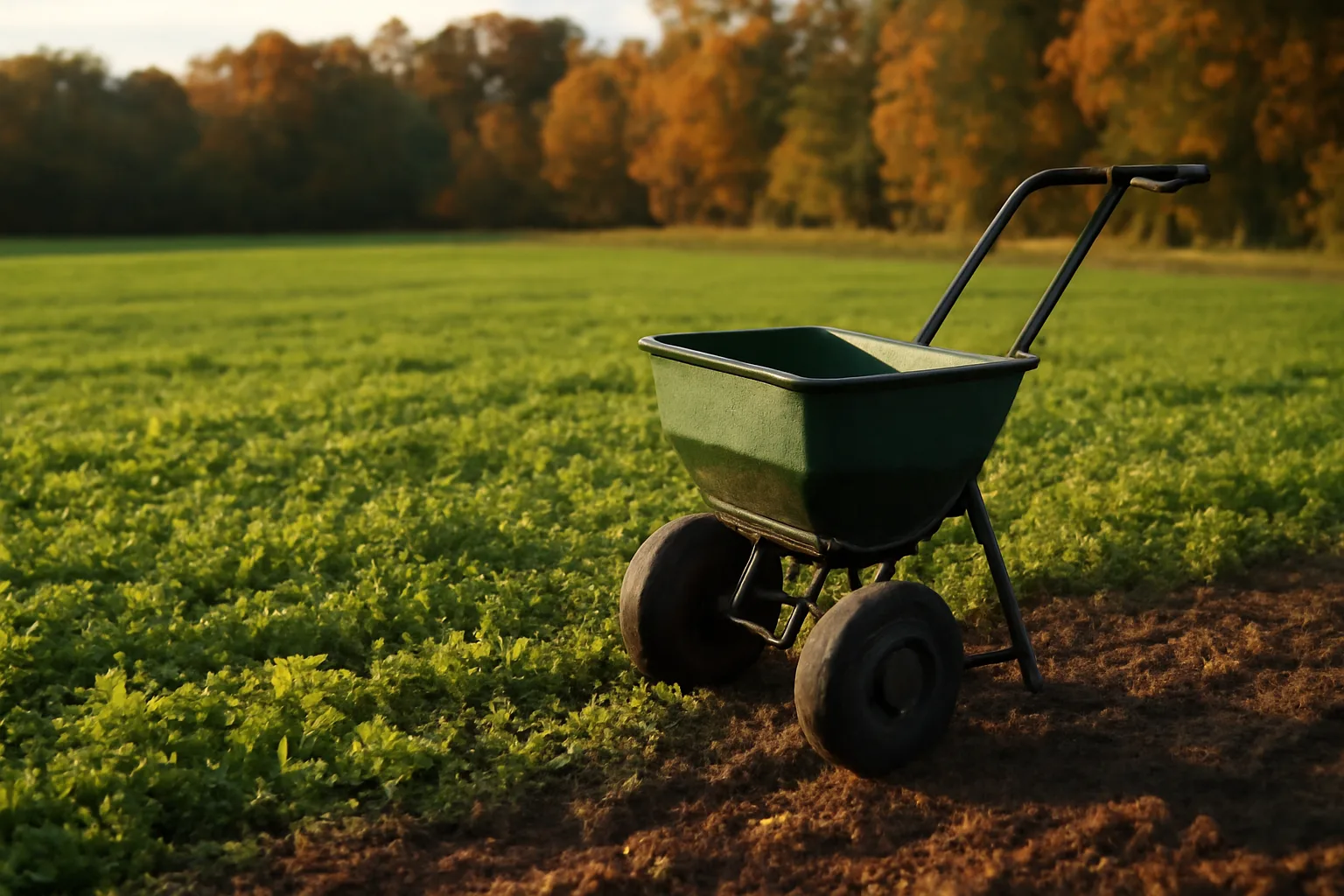 Overcrowded, patchy clover seedlings in a food plot showing signs of overseeding