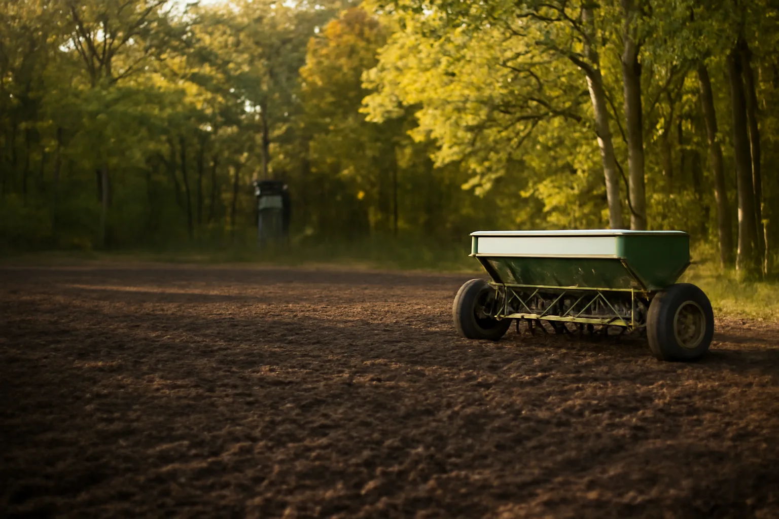 Freshly tilled food plot clearing at forest edge showing when to plant food plots for deer