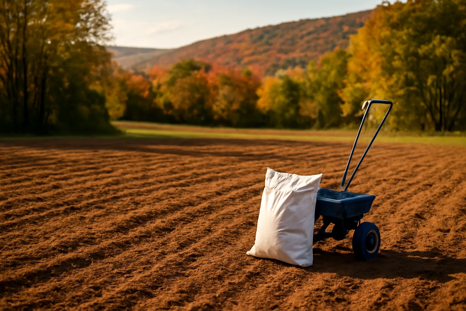 Freshly tilled Tennessee food plot clearing at dusk before fall planting